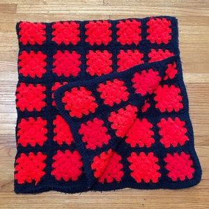Vintage Granny Square Crochet Afghan Throw Blanket